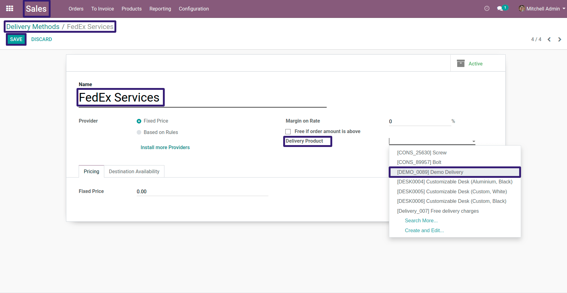 Delivery Methods In Odoo 