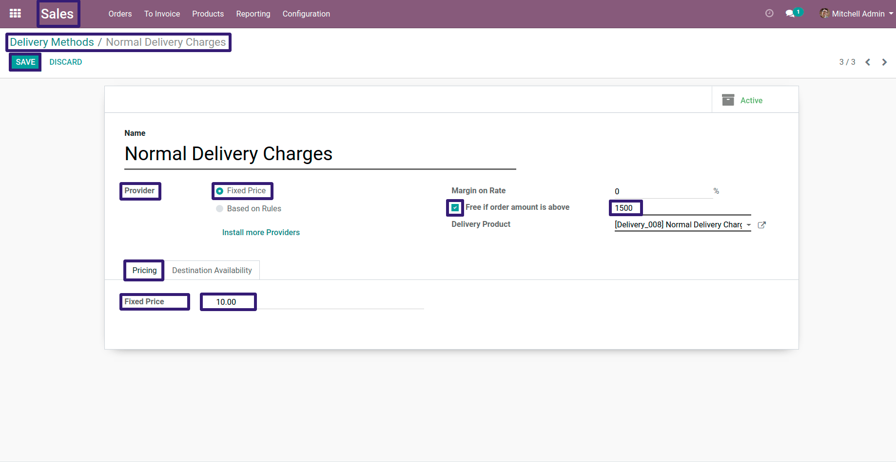 Delivery Methods In Odoo 