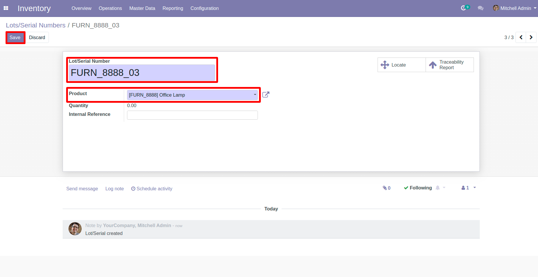 Create New Lot/Serial Record in Odoo