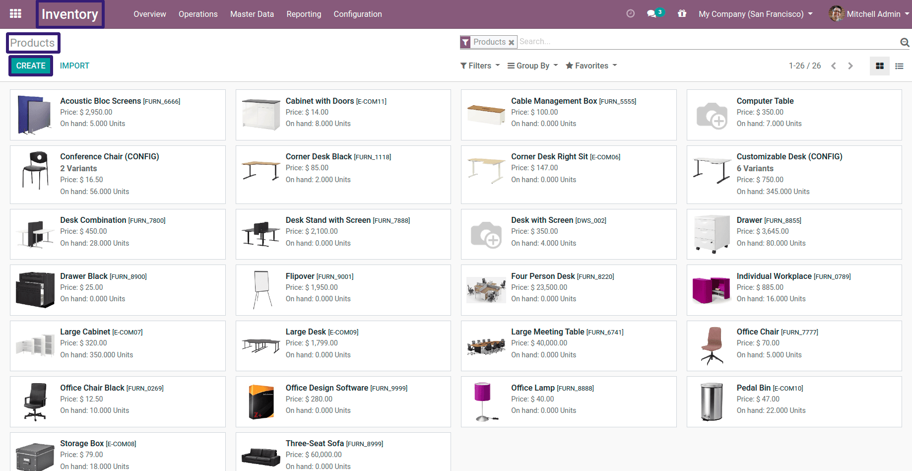 Again Click On Create Product In Odoo 13