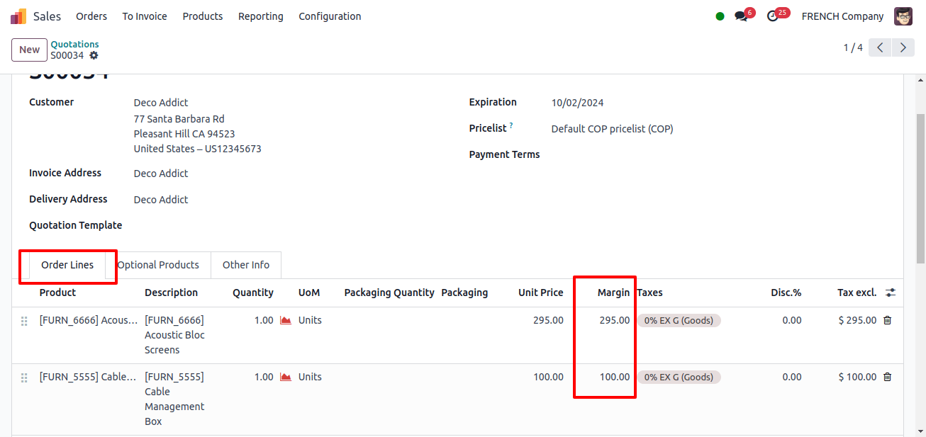 View Margins on Sales Orders