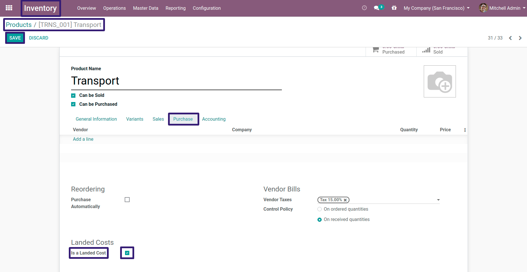 Create Product In Odoo 13 