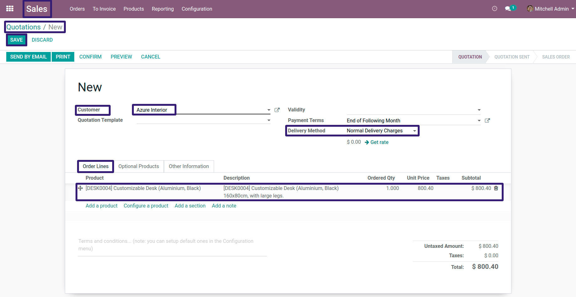 Add The Data in Quotations In Odoo