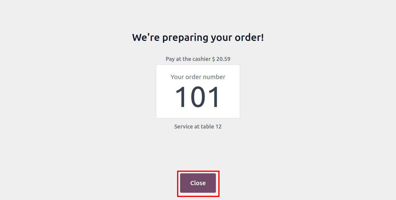 Order Number Window