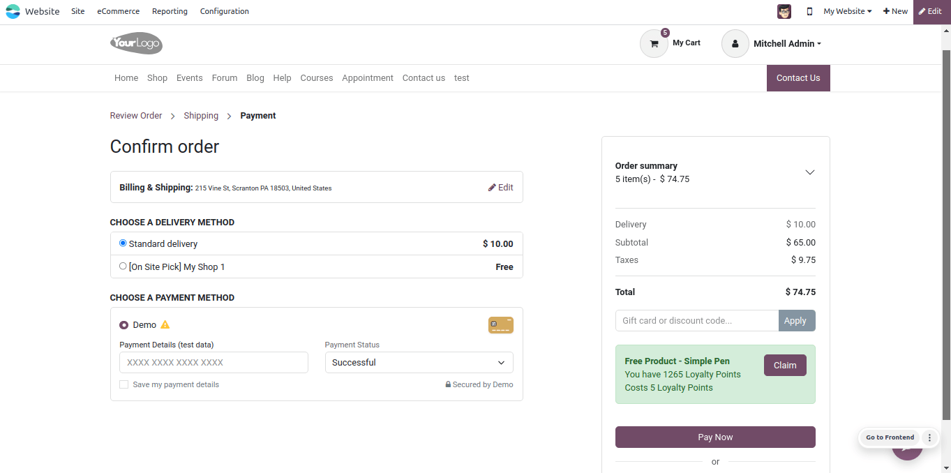 Product Confirm Order