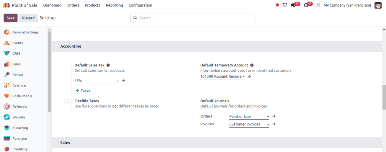 Accounting Setting in POS