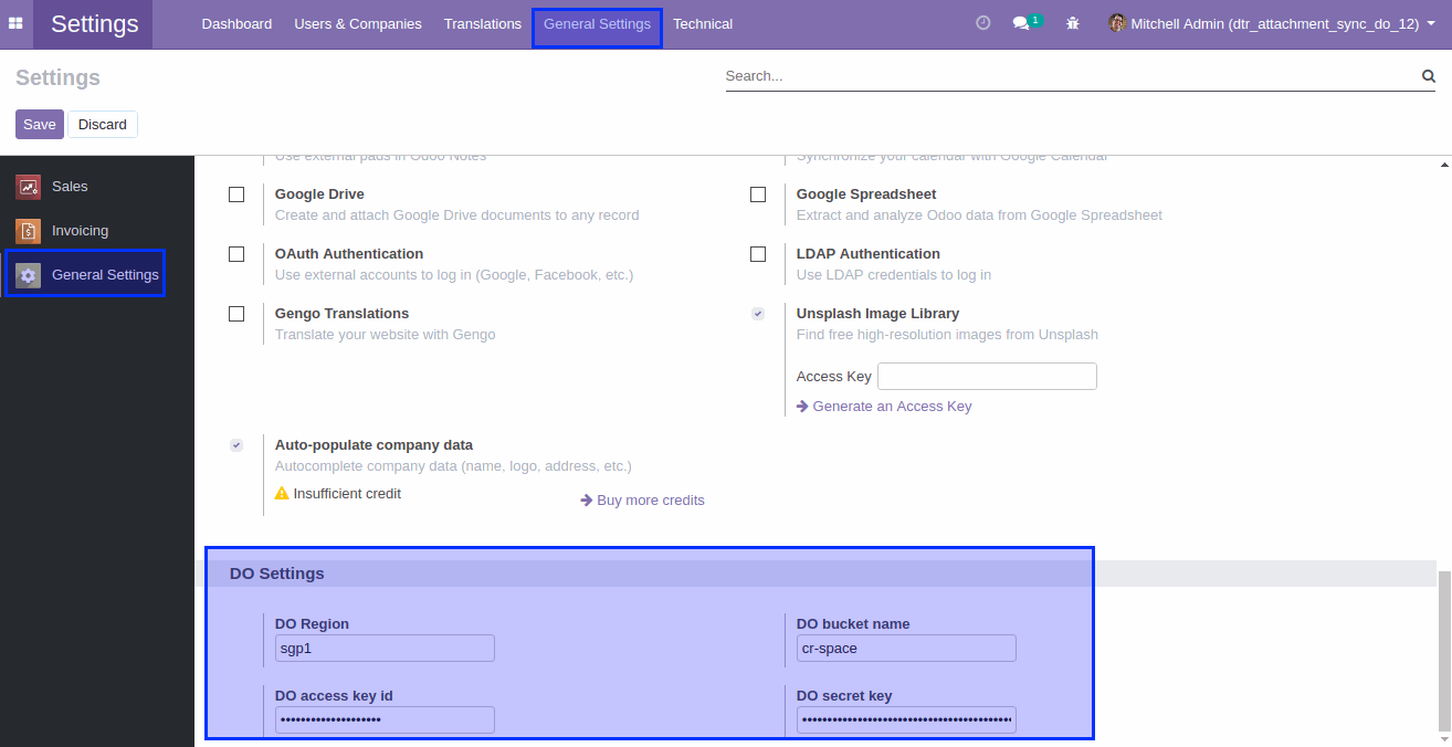 Digital Ocean Configuration in Odoo