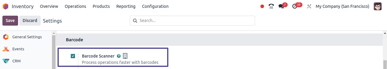 Configure the Barcode Scanner