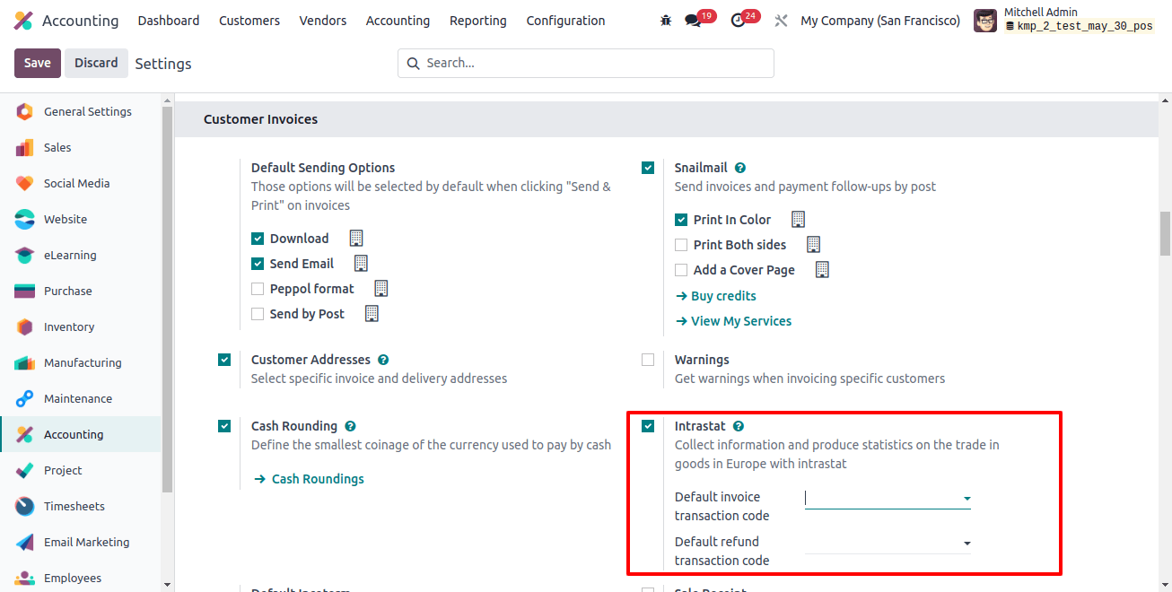 Configuring Intrastat in the Accounting Platform