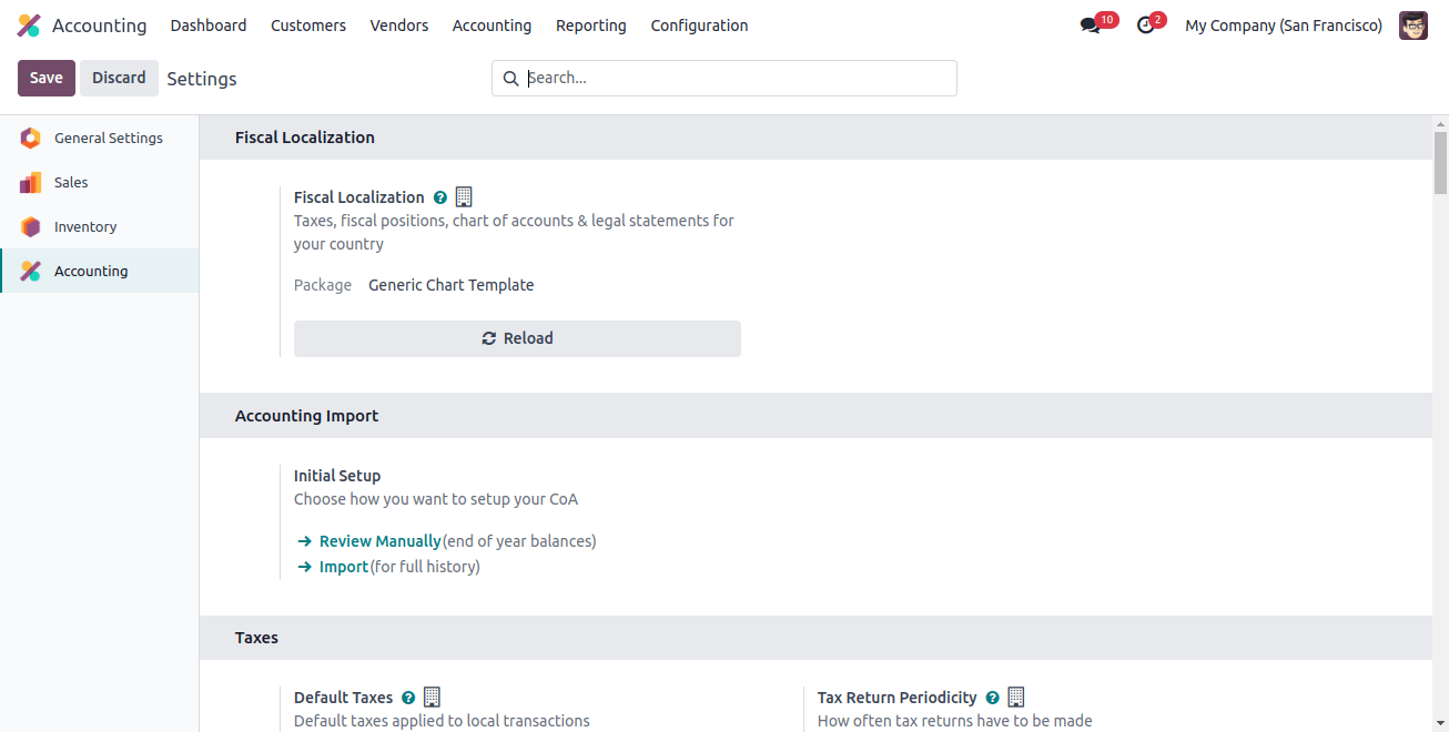 Accounting Setting