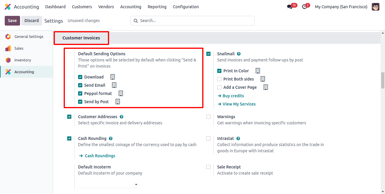 Accounting Customer Invoices