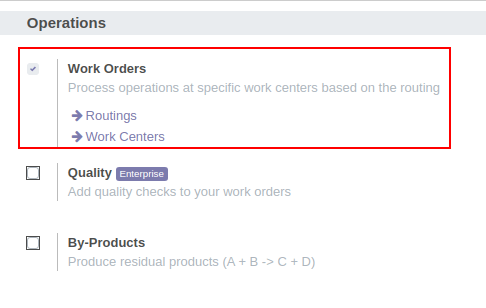 Work Orders Configuration In Odoo