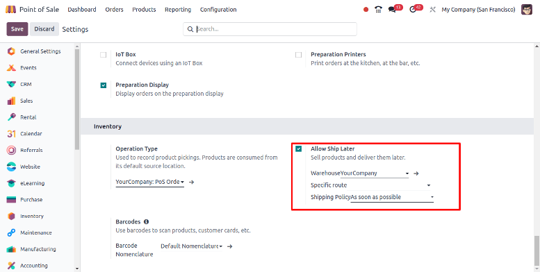 Allow Ship Later Configuration in Odoo