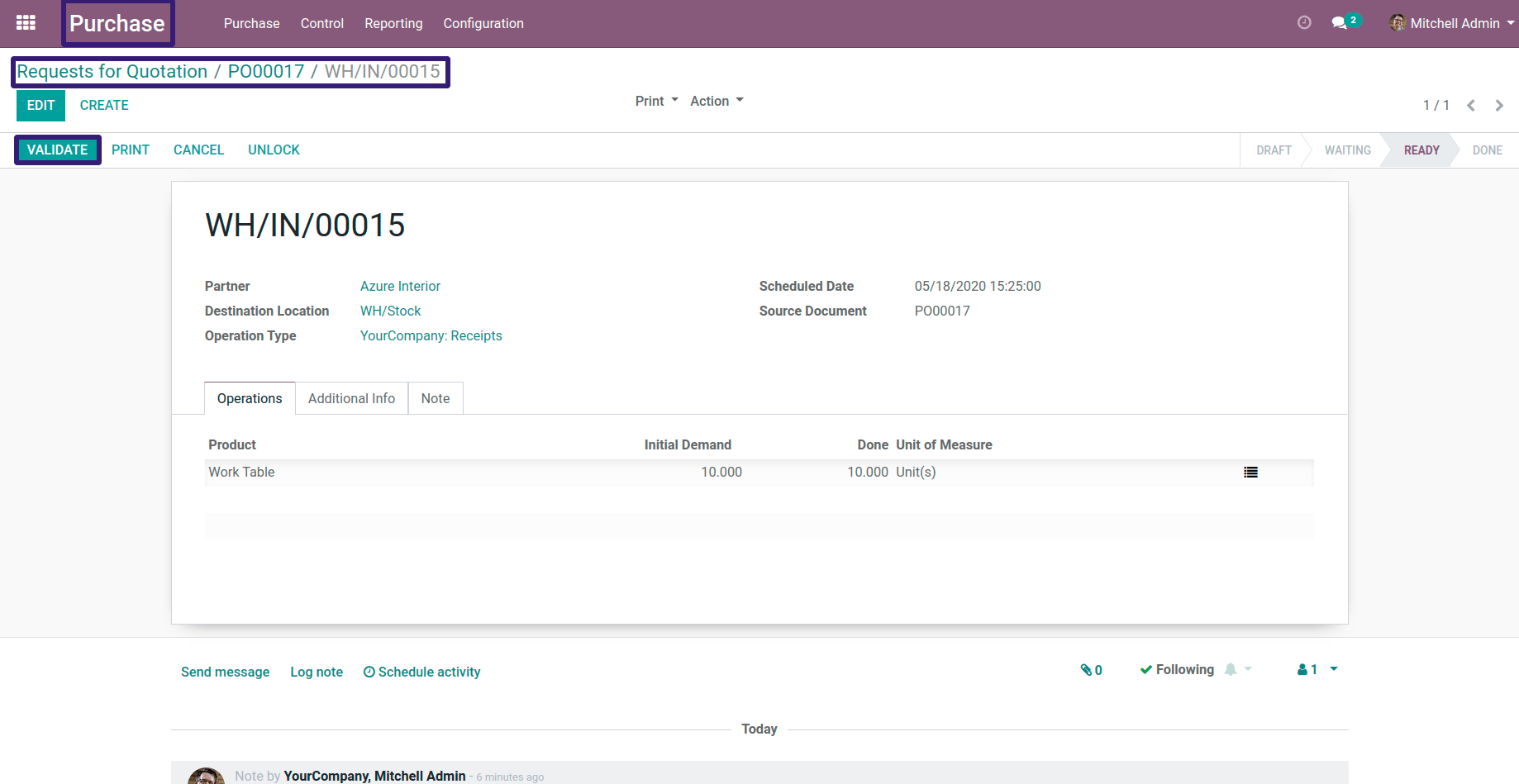 Validate the Record in odoo