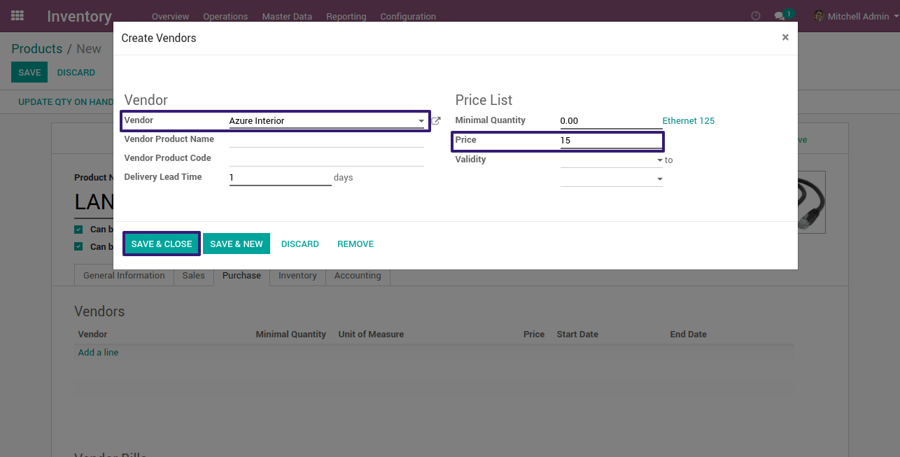 Vendor Creation Form In Odoo