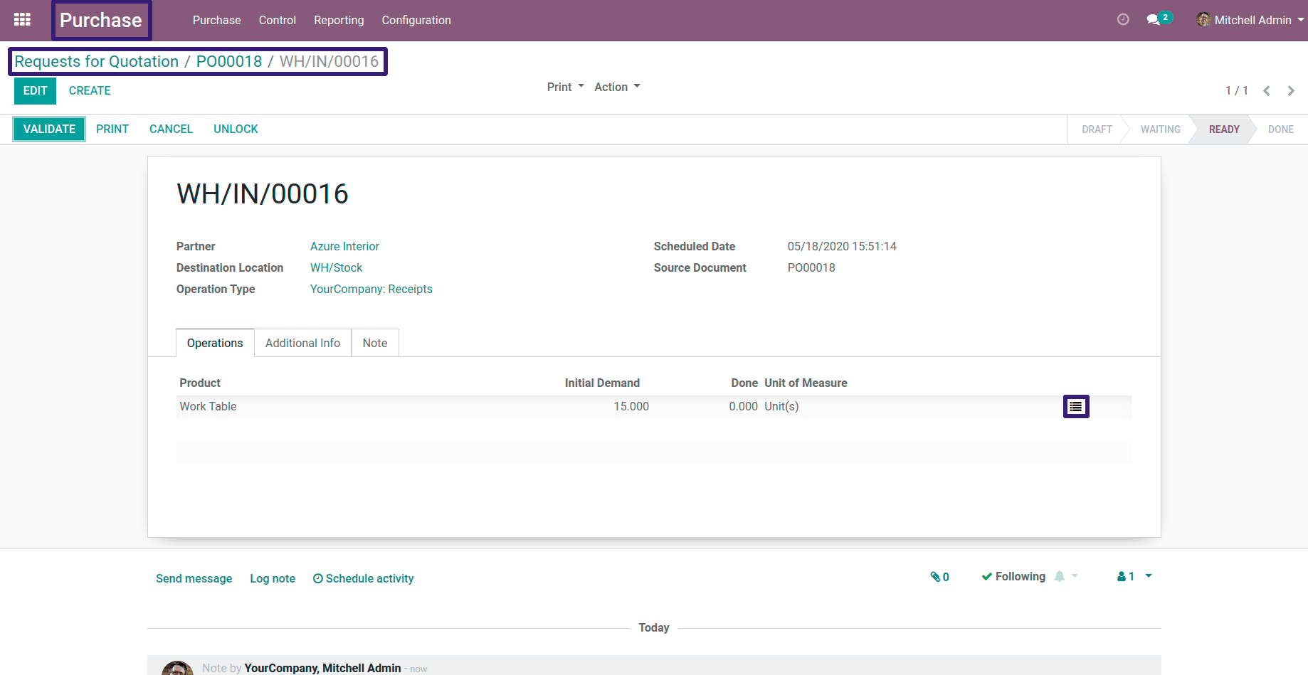 Click on the Button that Shown in Line in Odoo