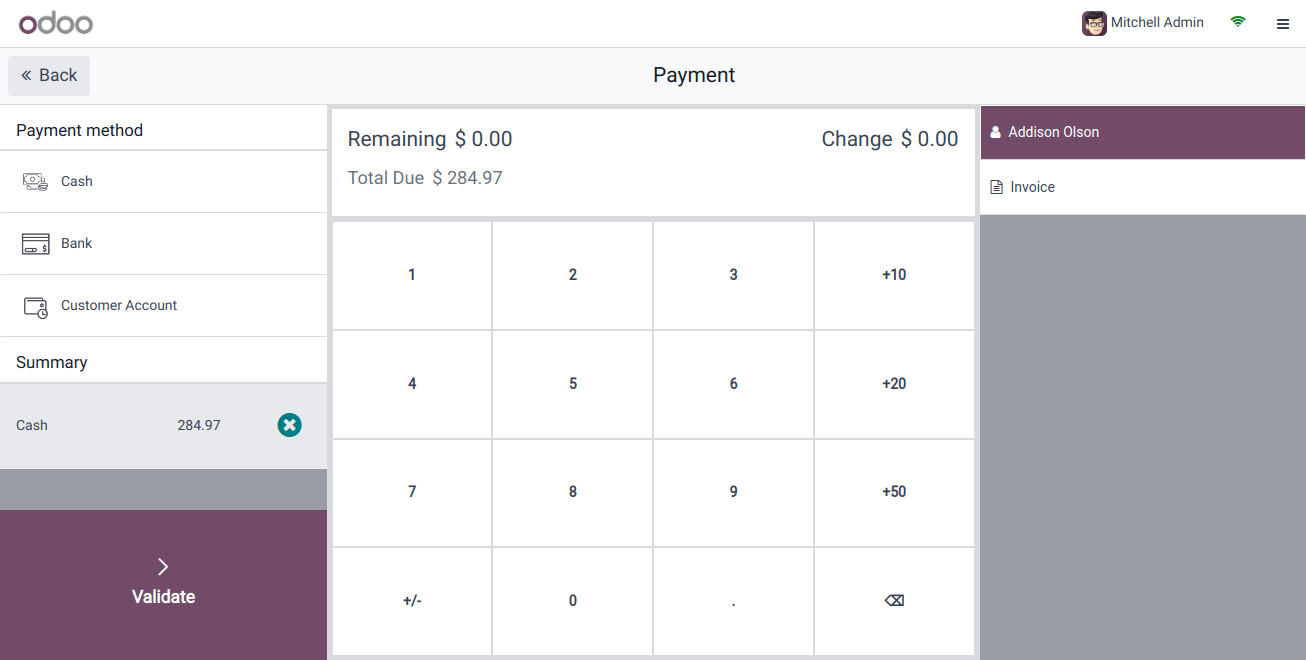 Pos payment Validate 