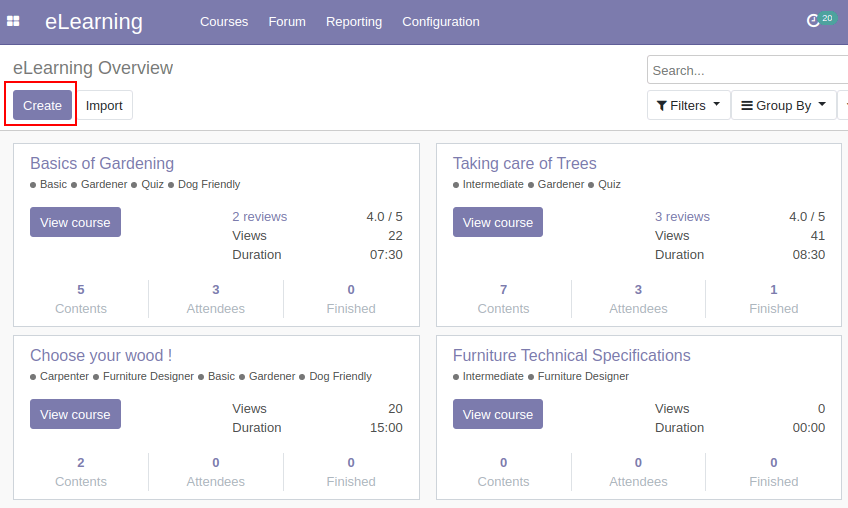 Create Course In Odoo E-Learning 