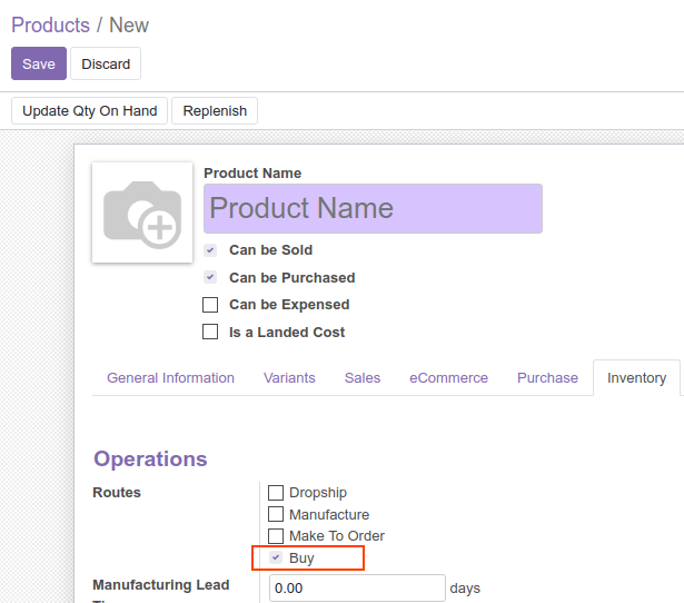 Product Routes Set as Buy