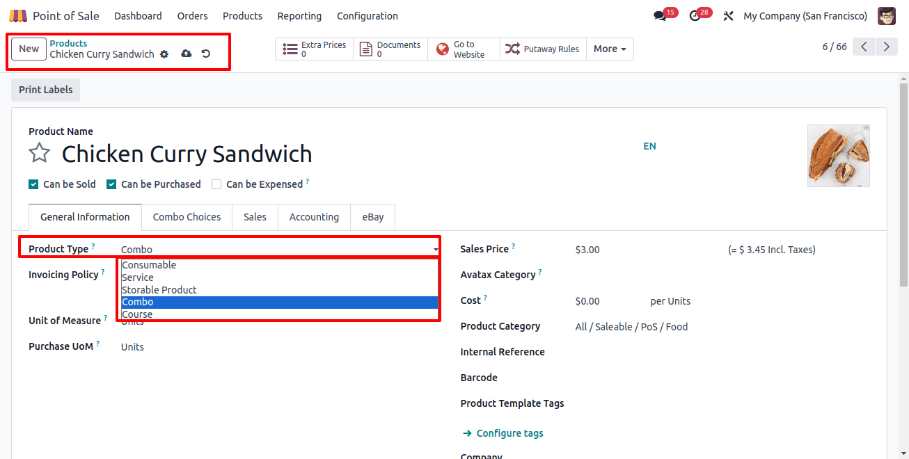 Product types Combo