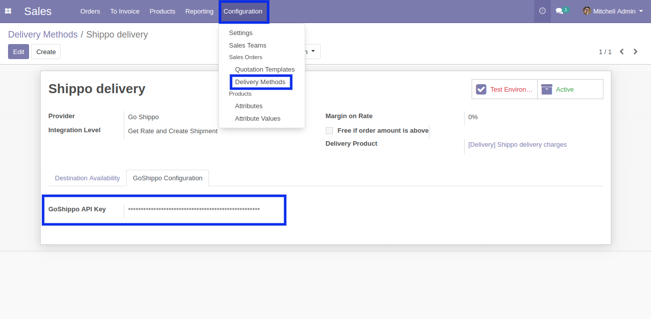 GoShippo Integration with Odoo 