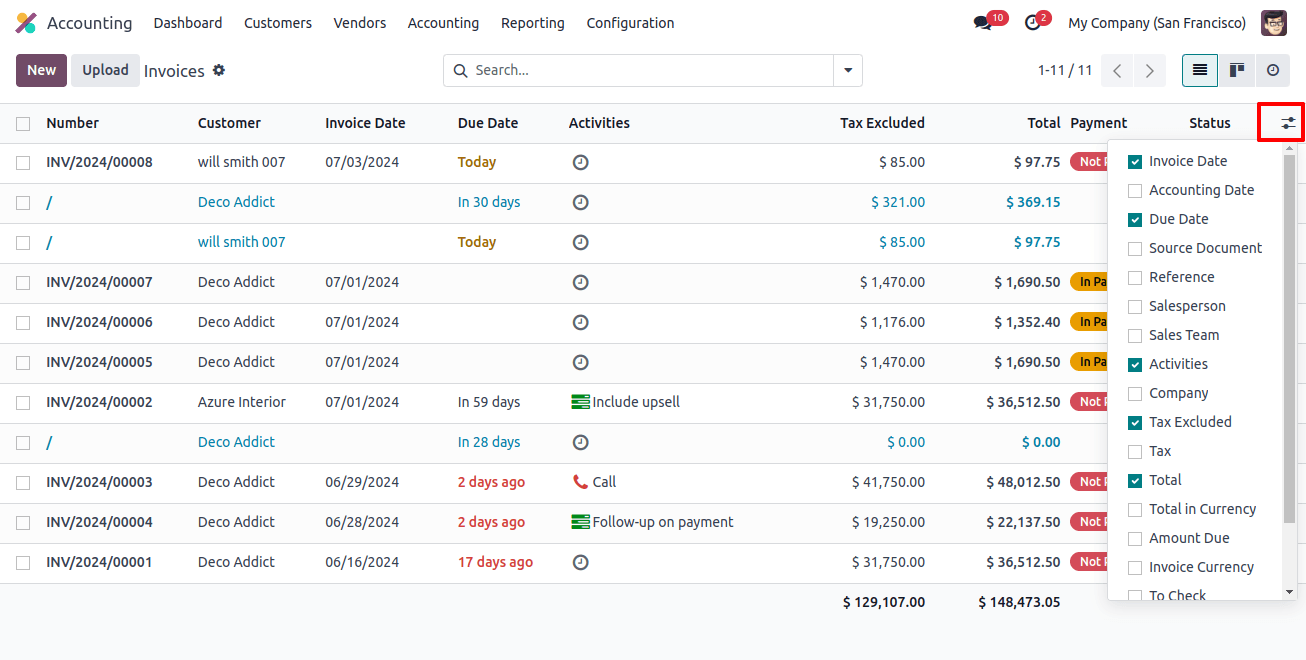 the status box