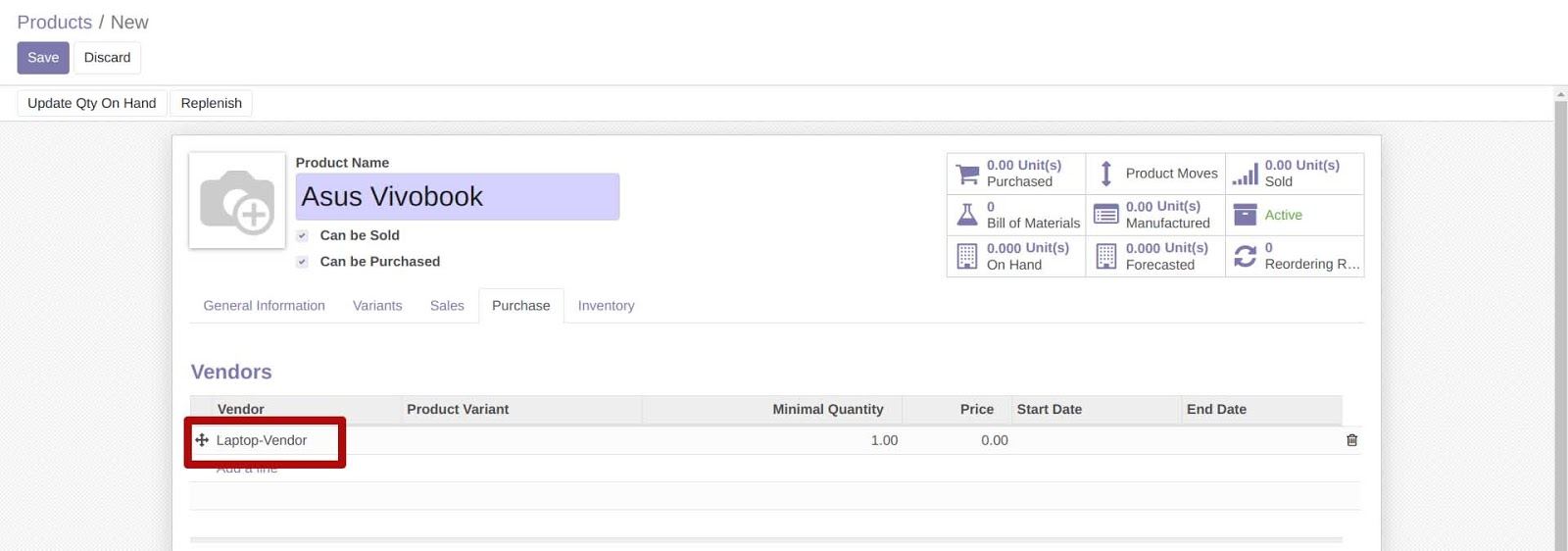 Vendor Configuration