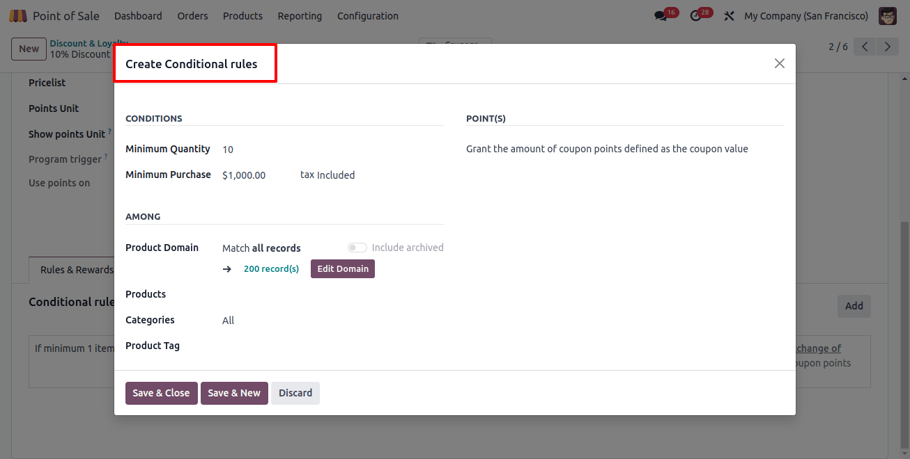 Create Conditional rules in Odoo