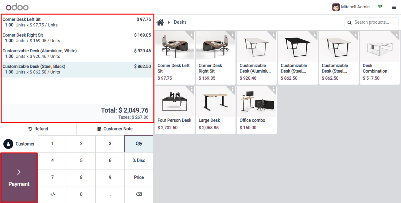 POS Add Product in cart