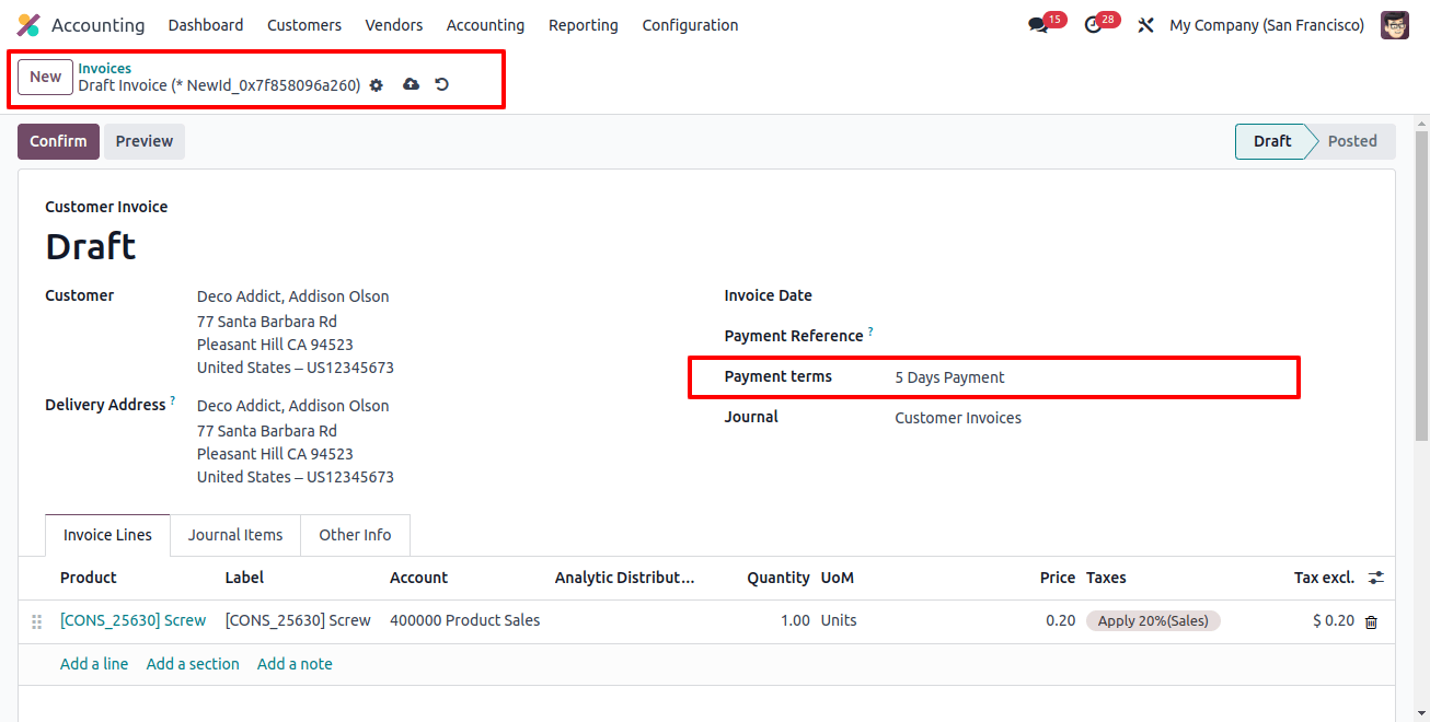 Select Payment Terms