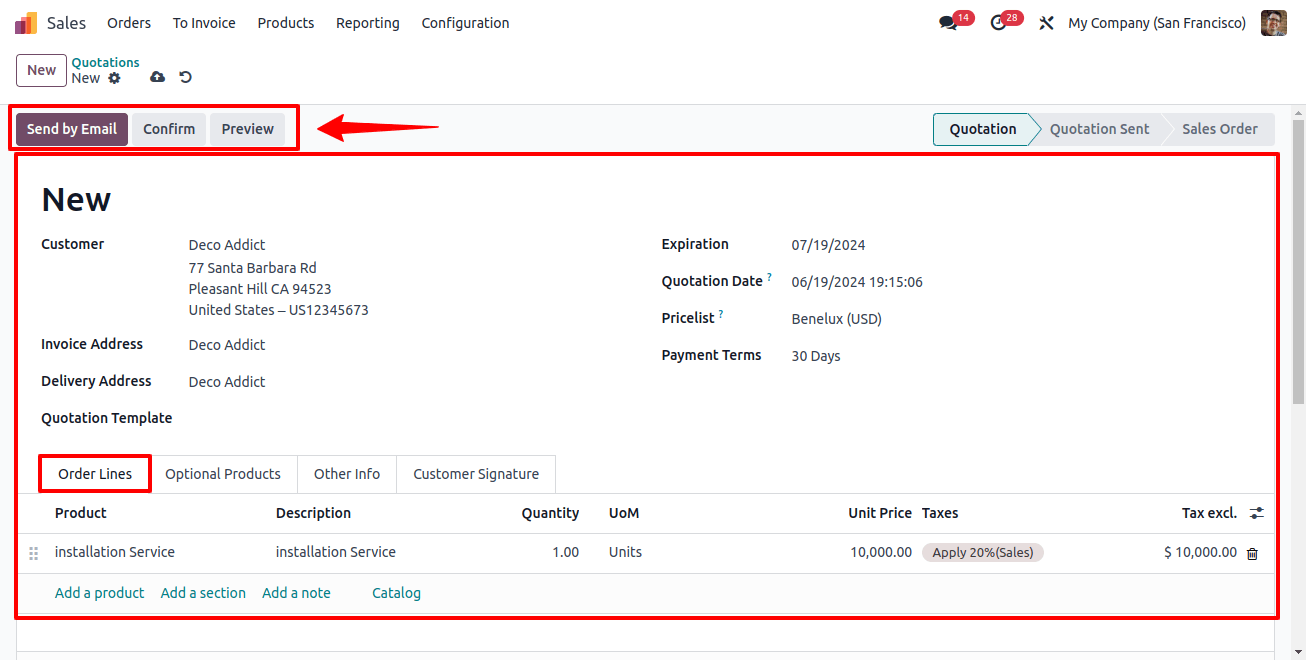 Sales  Order Lines