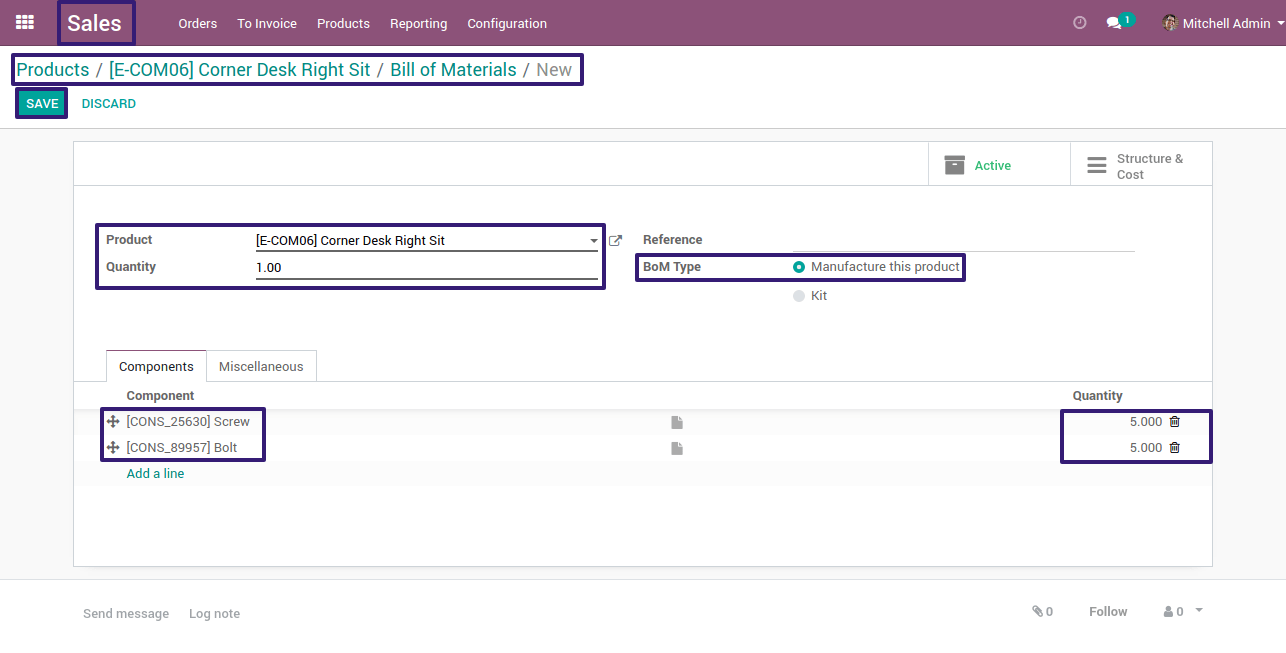 Enter The data and Save The Record in odoo