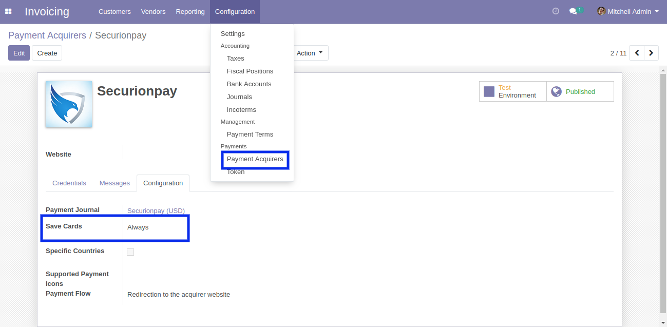  Save Card Configuration