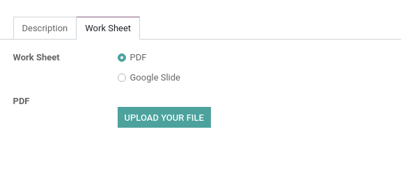 Work Sheet In Odoo Work Center 