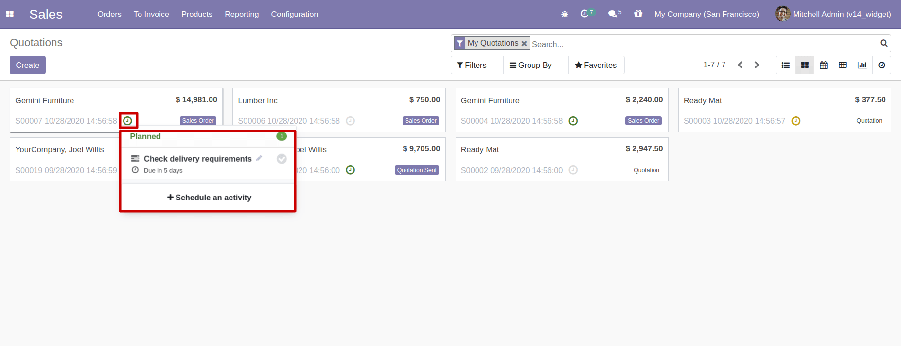 kanban_activity  Widgets In Odoo 14