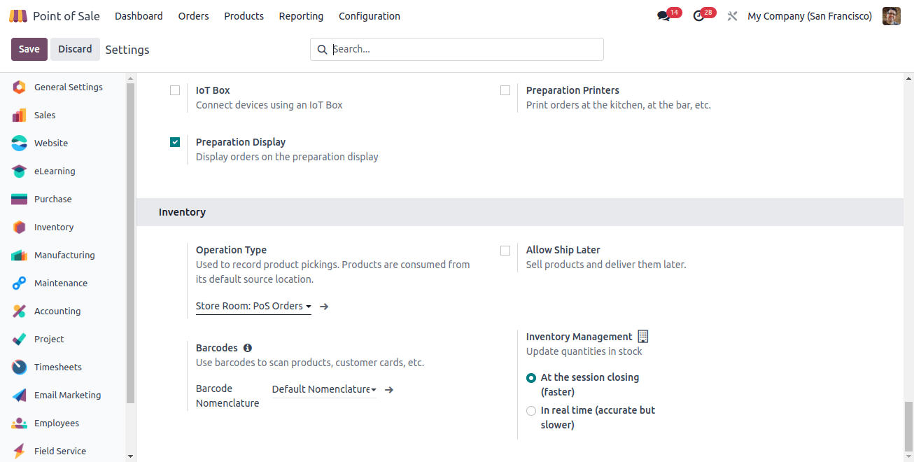 POS Operations Type