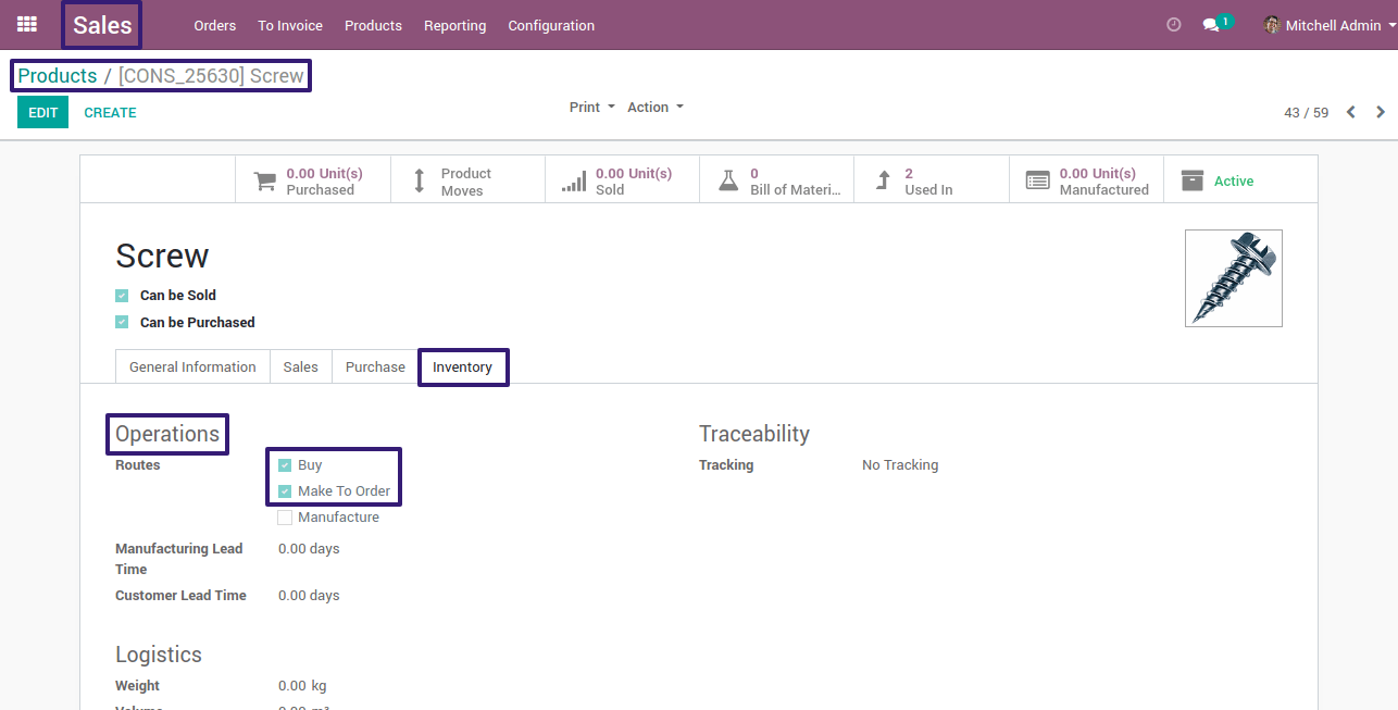 In Product Check Buy and Make to Order Boolean in odoo