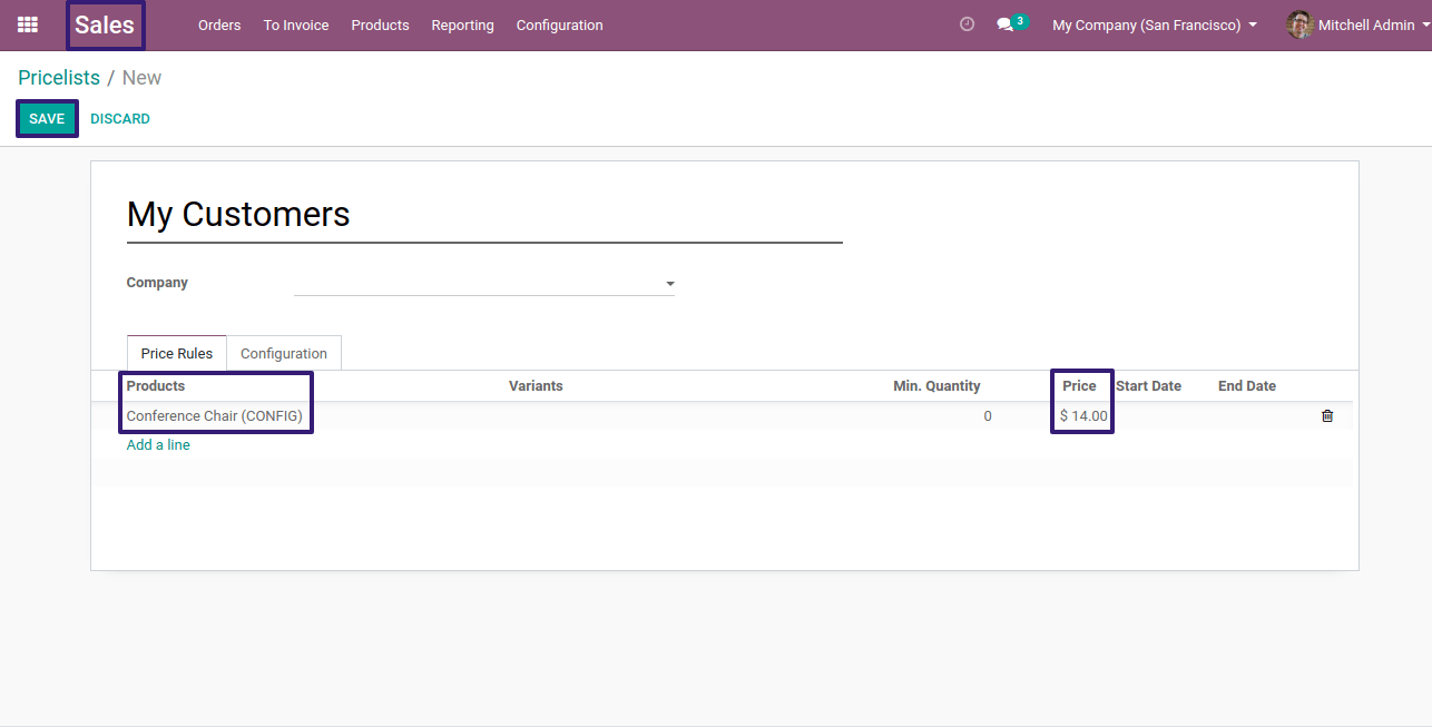 Set Product in Pricelist and Set Price  In Odoo 13