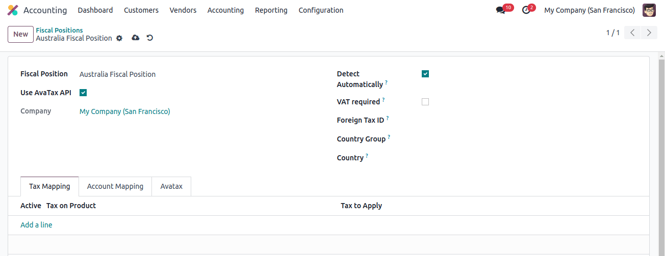 select the AvaTax API option