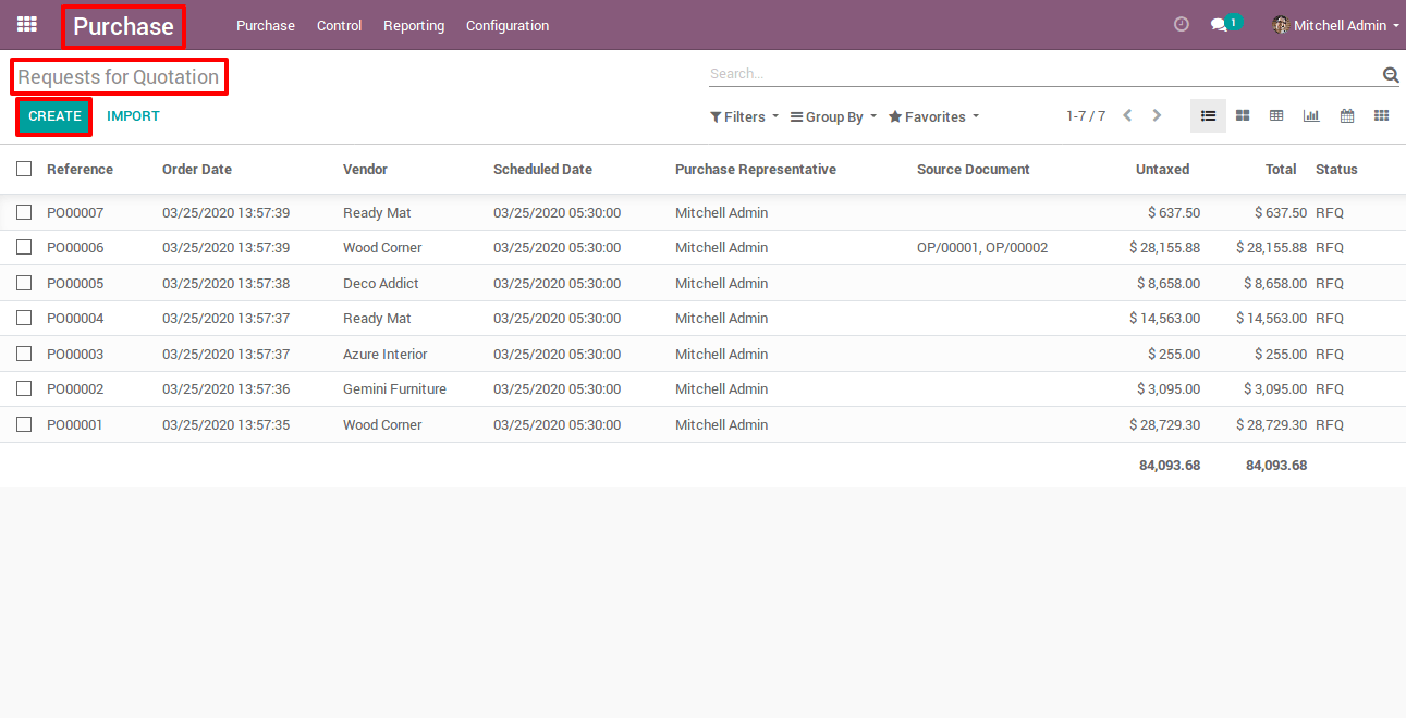 Create PO For Update Onhand Quantity in Odoo