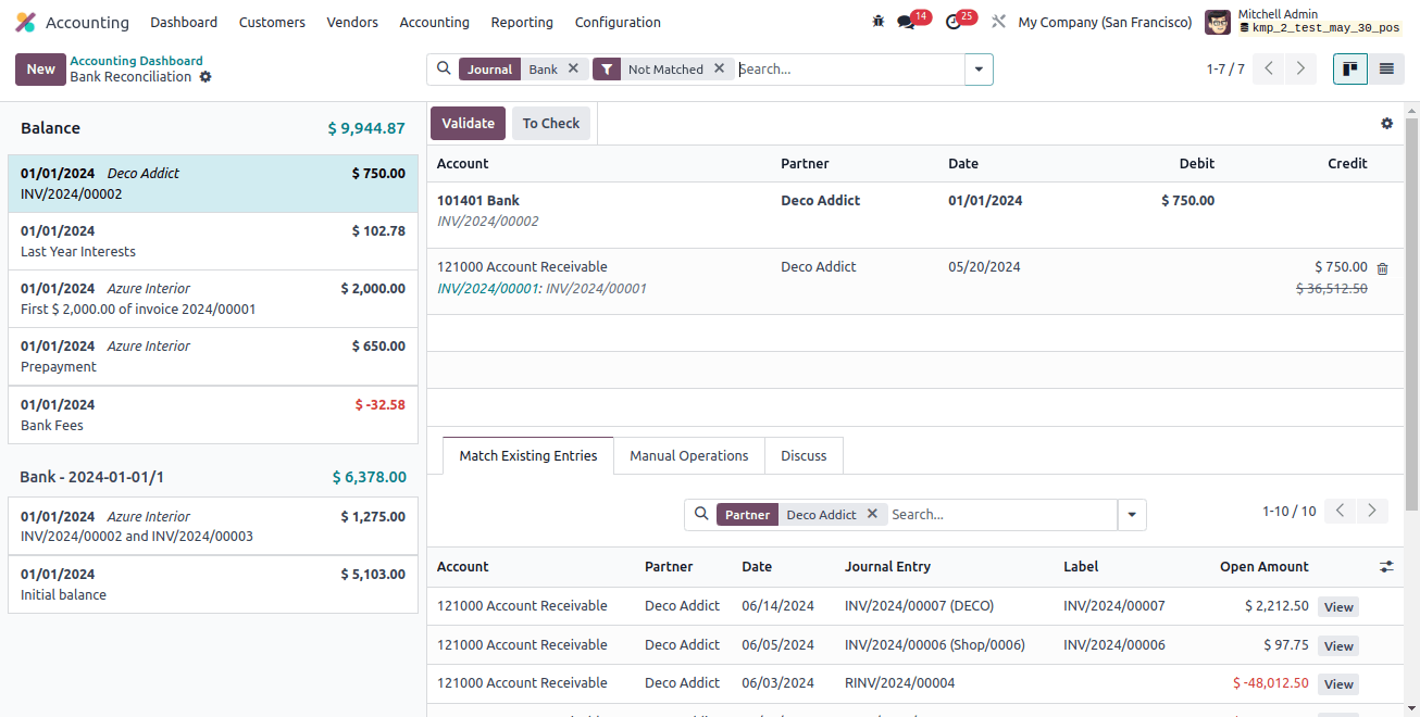 bank’s reconciliation 