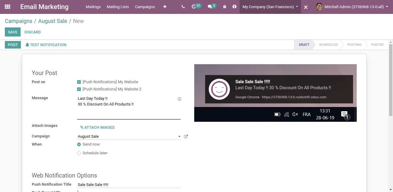 Push Notification In Odoo 