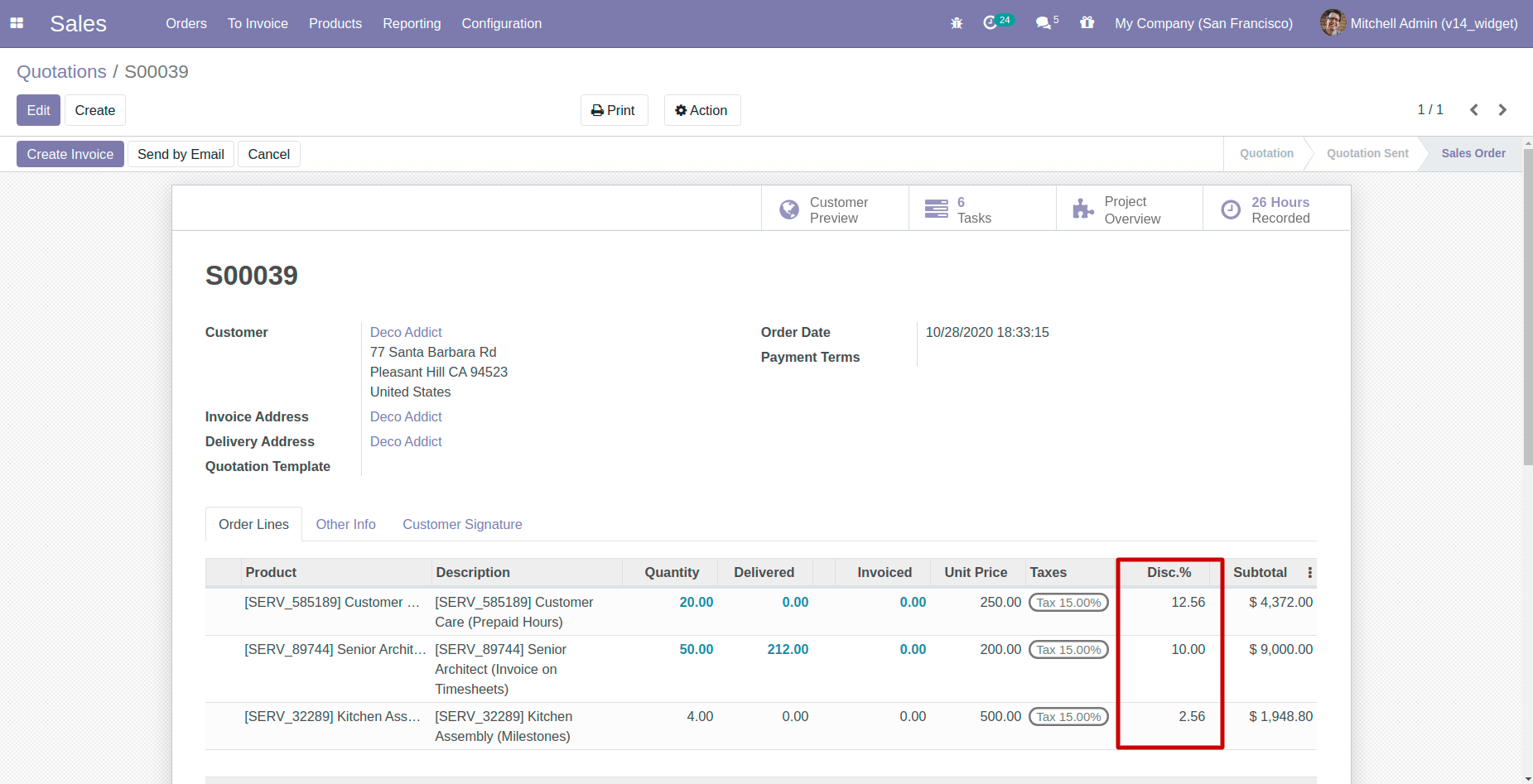 product_discount Widgets In Odoo 14